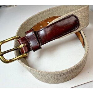 Vintage Coach Belt  28 Wool Leather Unisex Beige Brown